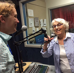 Rhoda, with CJRU Station Manager Jacky Tuinstra Harrison